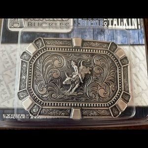 Montana Attitude Buckles Cowboy on a Bull Belt Buckle